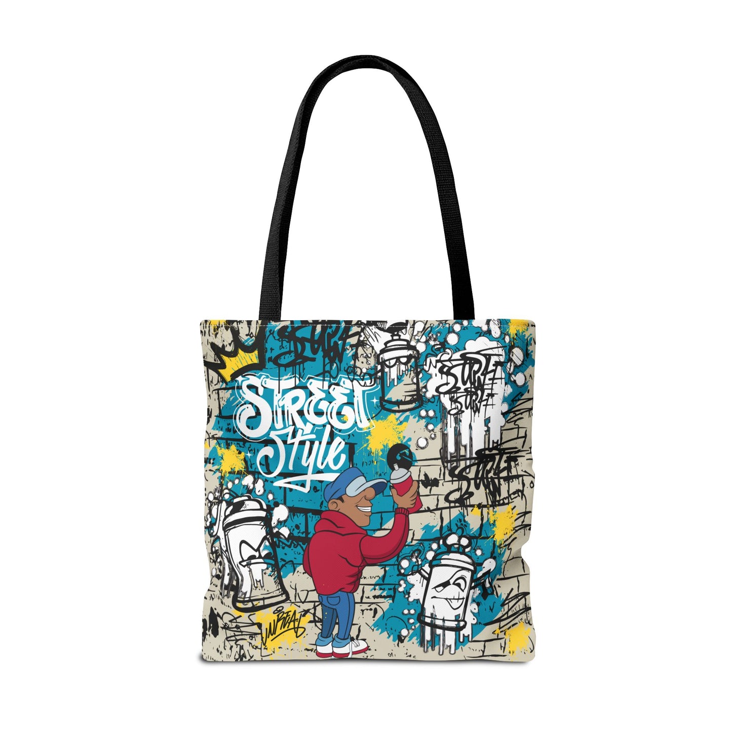 Urban Graffiti Tote | Black & Grey Streetwear Style