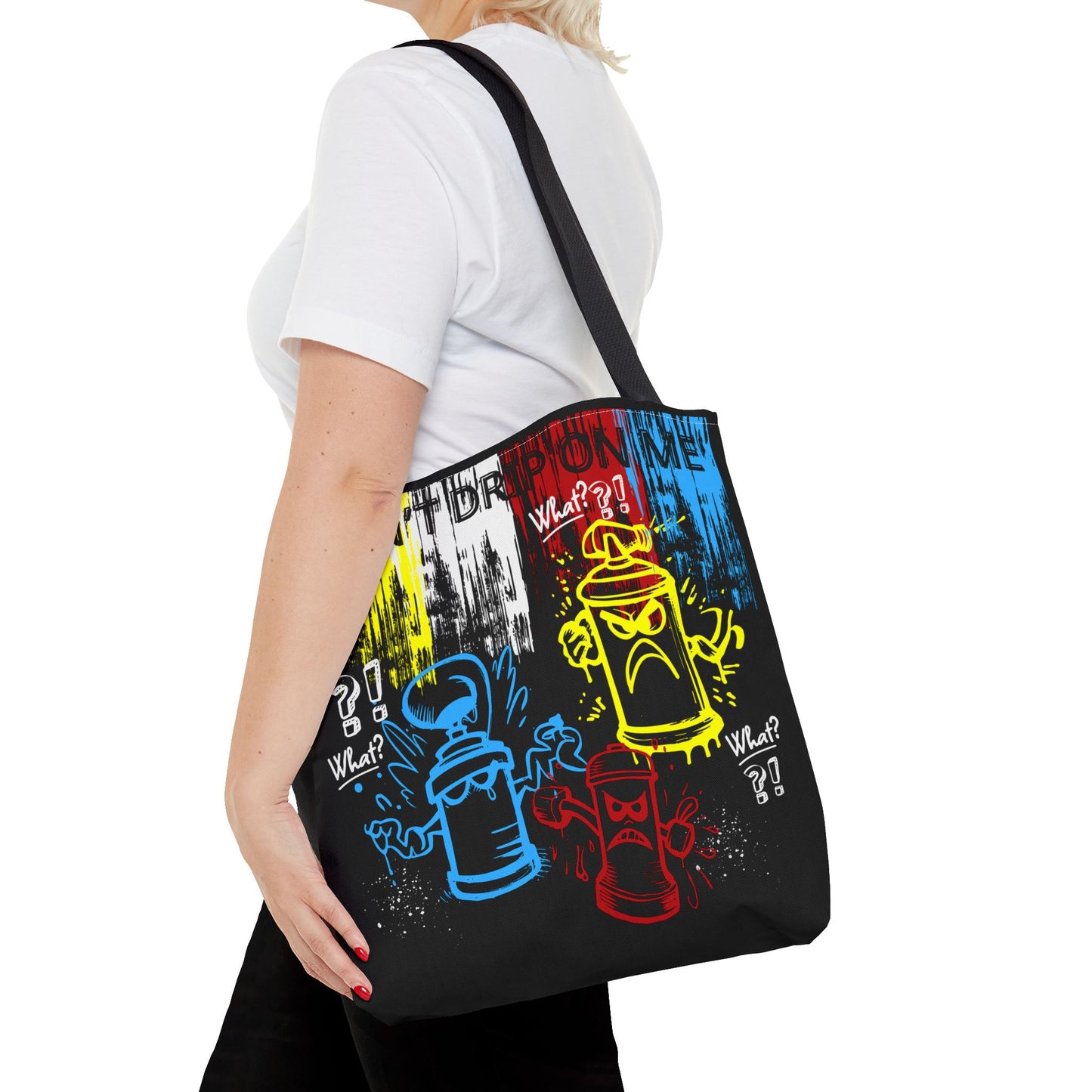 Don't Drip on Me Tote | Bold Graffiti Street Art Black Bag