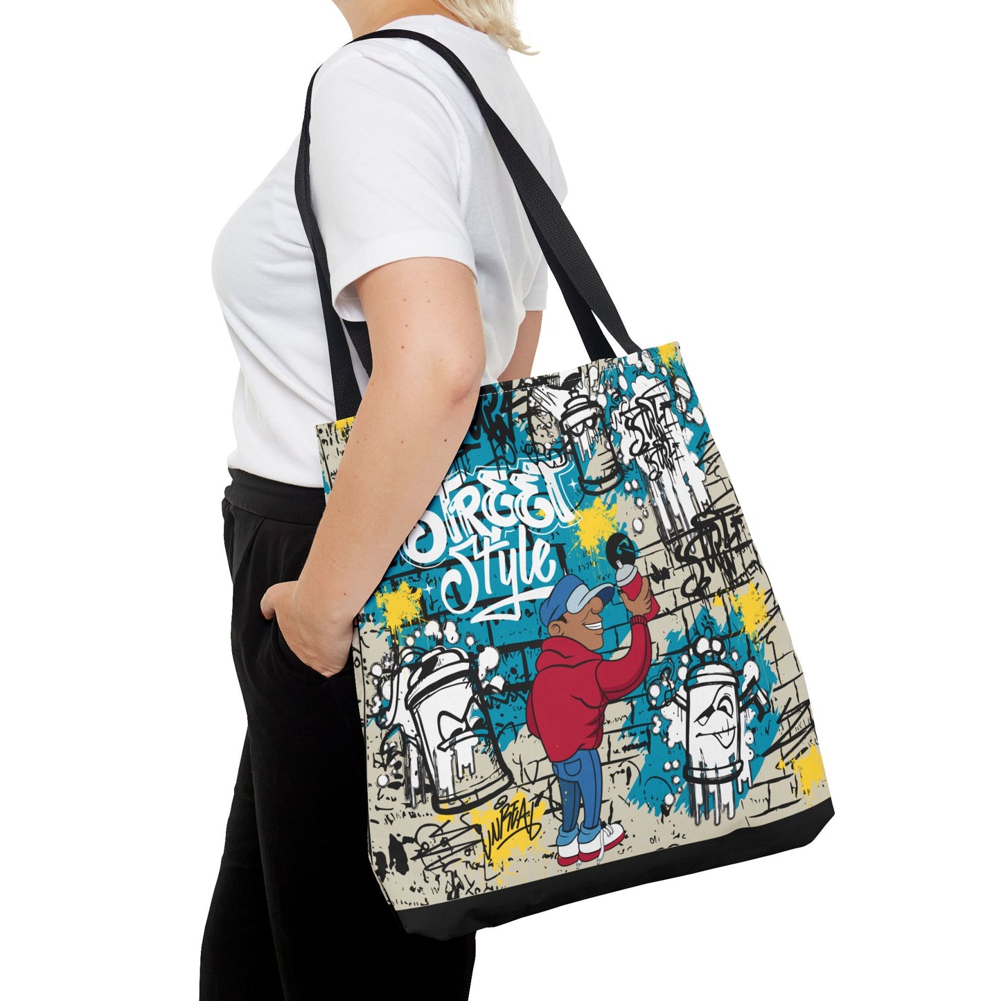 Urban Graffiti Tote | Black & Grey Streetwear Style