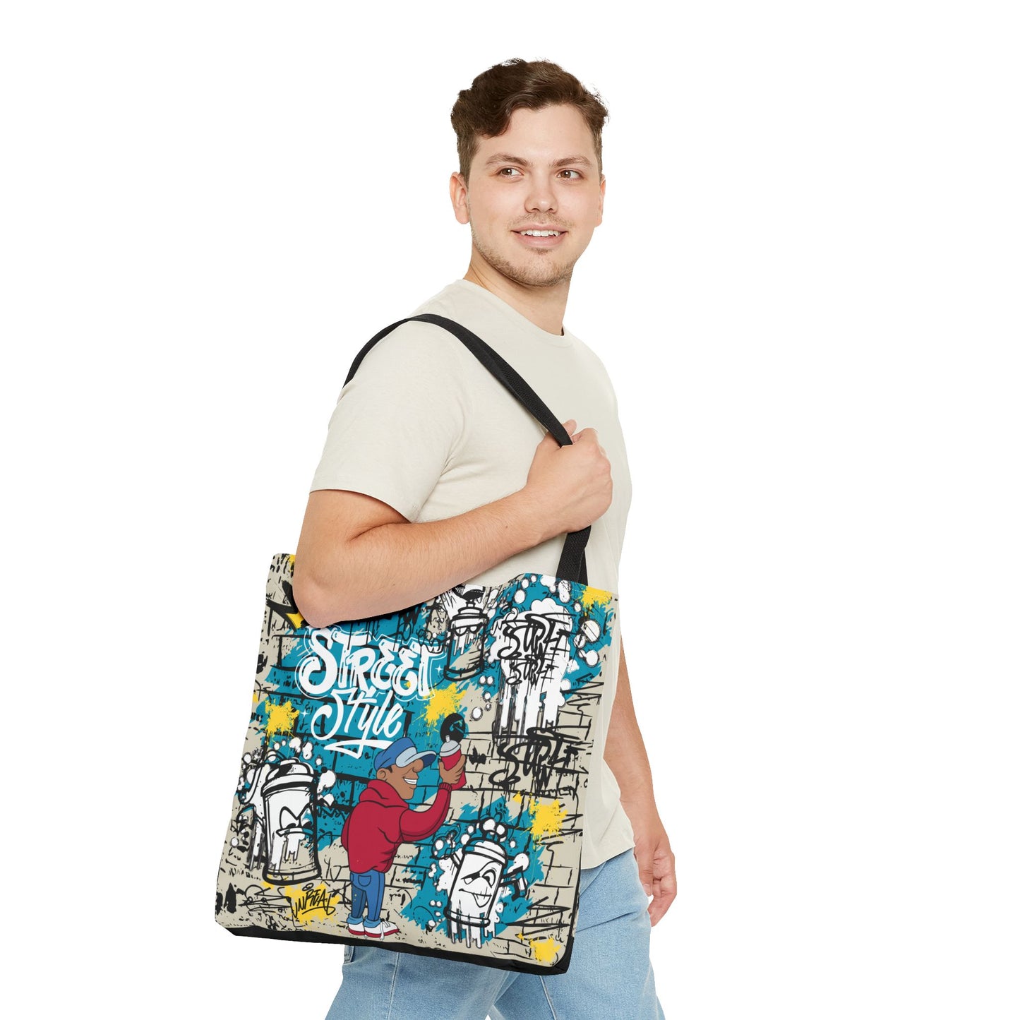 Urban Graffiti Tote | Black & Grey Streetwear Style