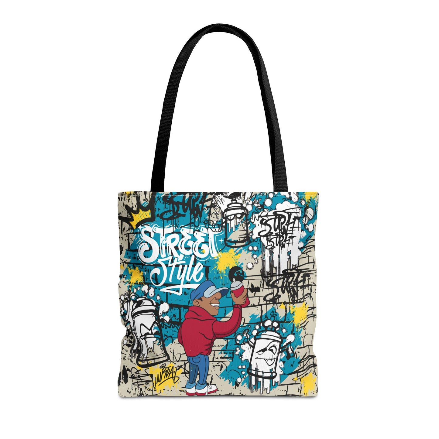 Urban Graffiti Tote | Black & Grey Streetwear Style