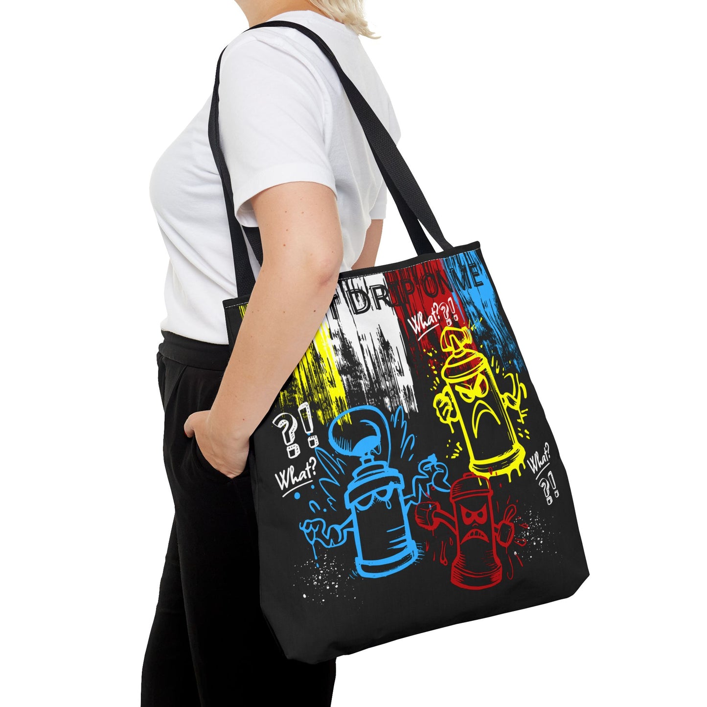 Don't Drip on Me Tote | Bold Graffiti Street Art Black Bag