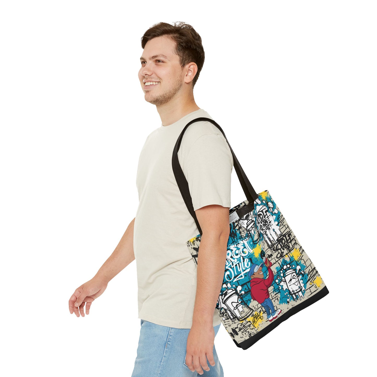 Urban Graffiti Tote | Black & Grey Streetwear Style