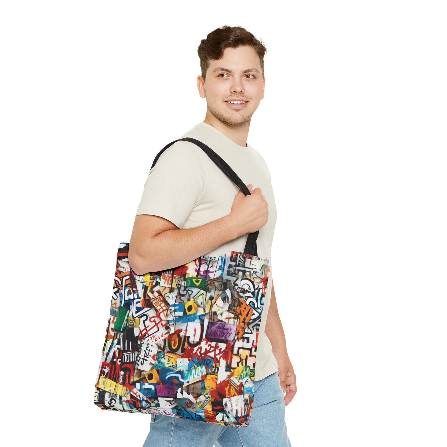 Graffiti Fashionista Tote | Bold Multicolor Street Style Bag - KismetWonders
