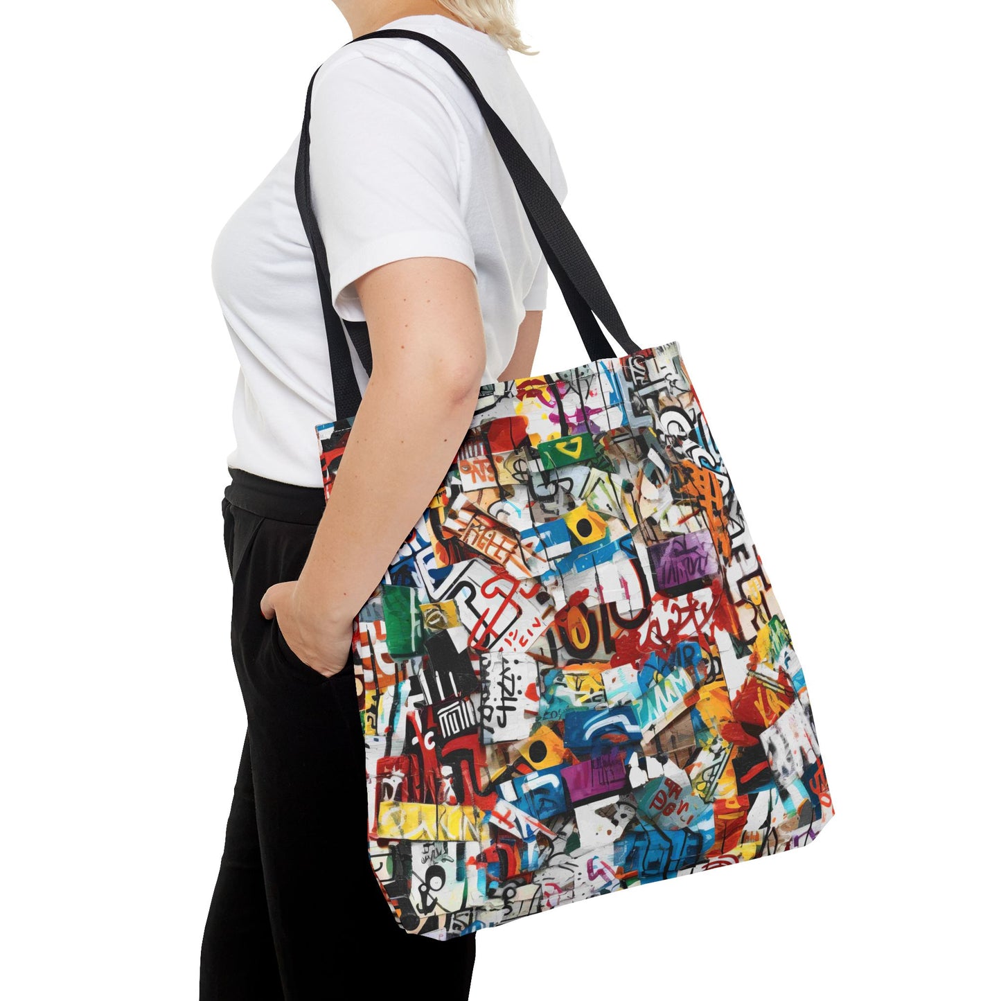 Graffiti Fashionista Tote | Bold Multicolor Street Style Bag - KismetWonders