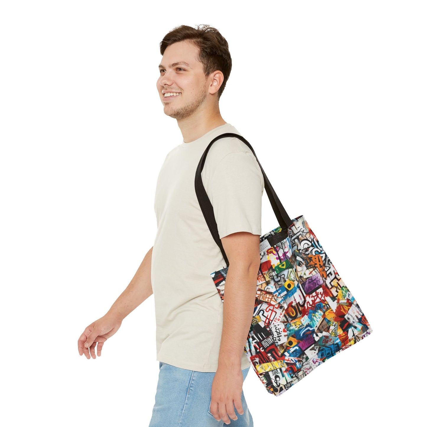 Graffiti Fashionista Tote | Bold Multicolor Street Style Bag - KismetWonders