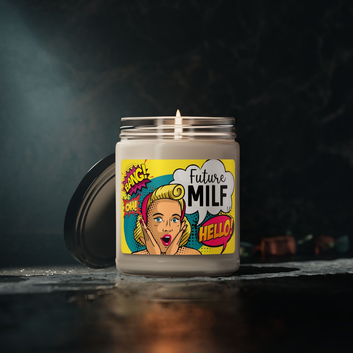 Future MILF Scented Soy Candle - Fun Pop Art Decor for Home - KismetWonders