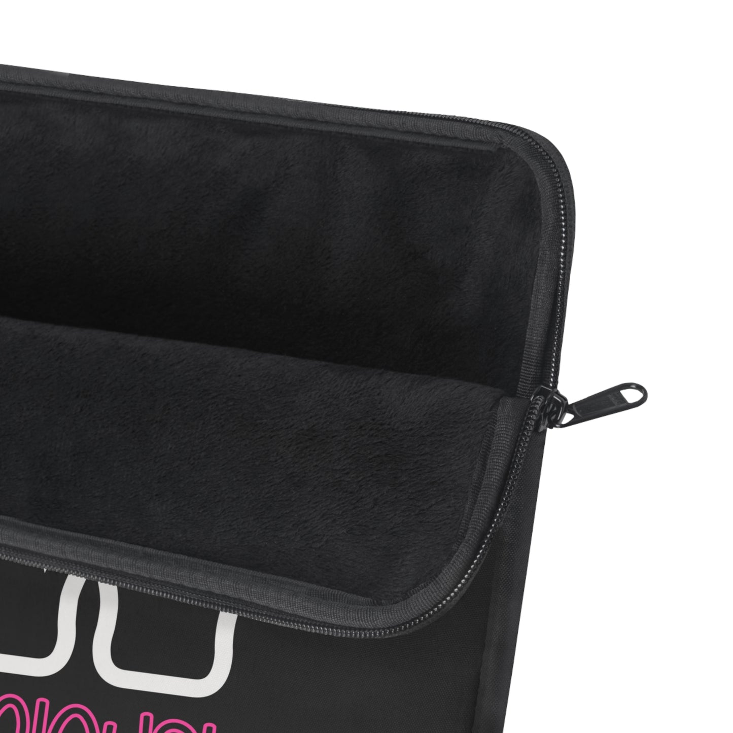 Statement Black Laptop Sleeve | 'KW' Monogram | Live In Your Truth & Travel Religiously | Embrace Authenticity and Style While Traveling - KismetWonders