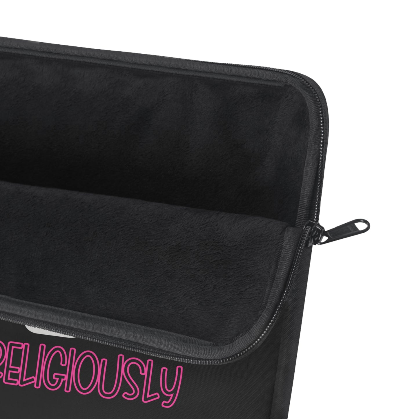 Statement Black Laptop Sleeve | 'KW' Monogram | Live In Your Truth & Travel Religiously | Embrace Authenticity and Style While Traveling - KismetWonders
