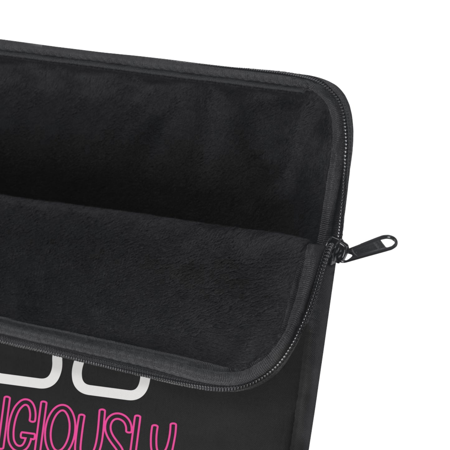 Statement Black Laptop Sleeve | 'KW' Monogram | Live In Your Truth & Travel Religiously | Embrace Authenticity and Style While Traveling - KismetWonders