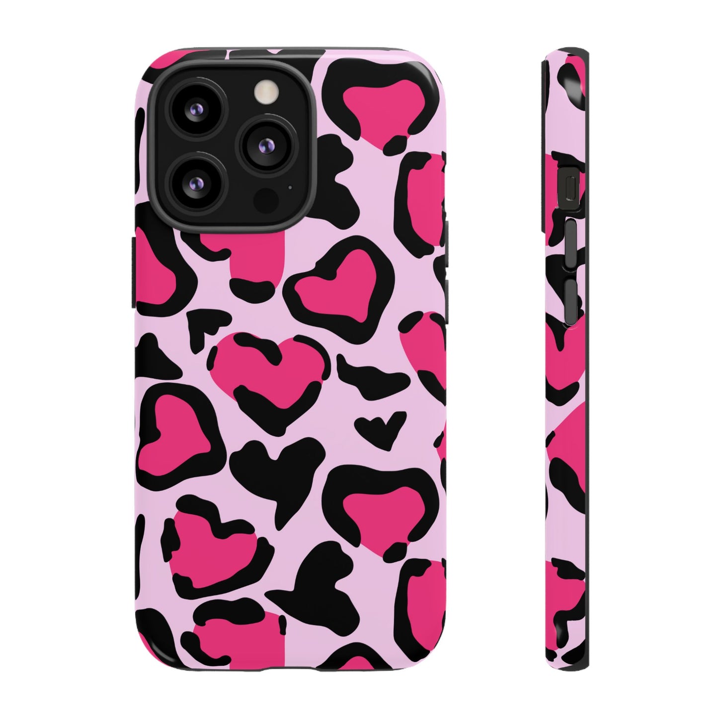 Wild Hearts Pink and Black Phone Case for iPhone and Samsung Galaxy - Season of Love Edition - KismetWonders