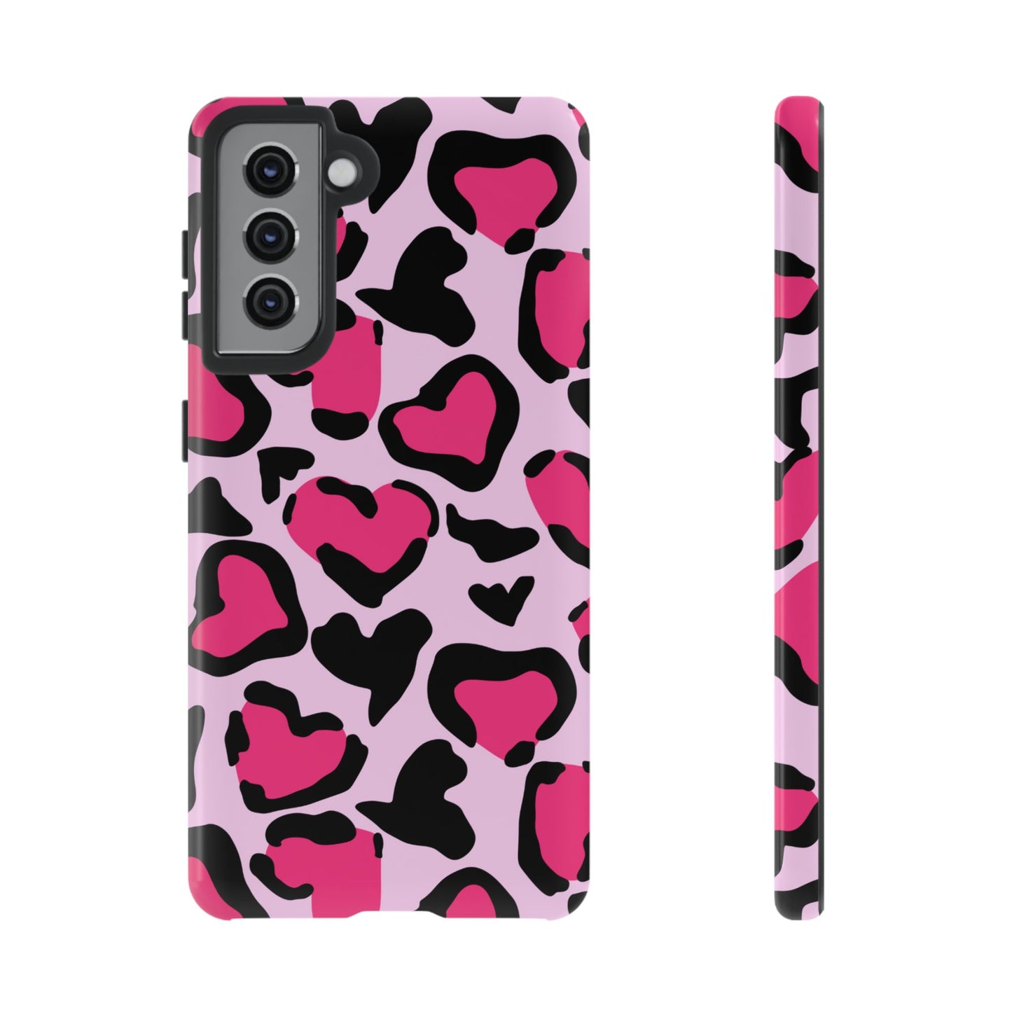 Wild Hearts Pink and Black Phone Case for iPhone and Samsung Galaxy - Season of Love Edition - KismetWonders