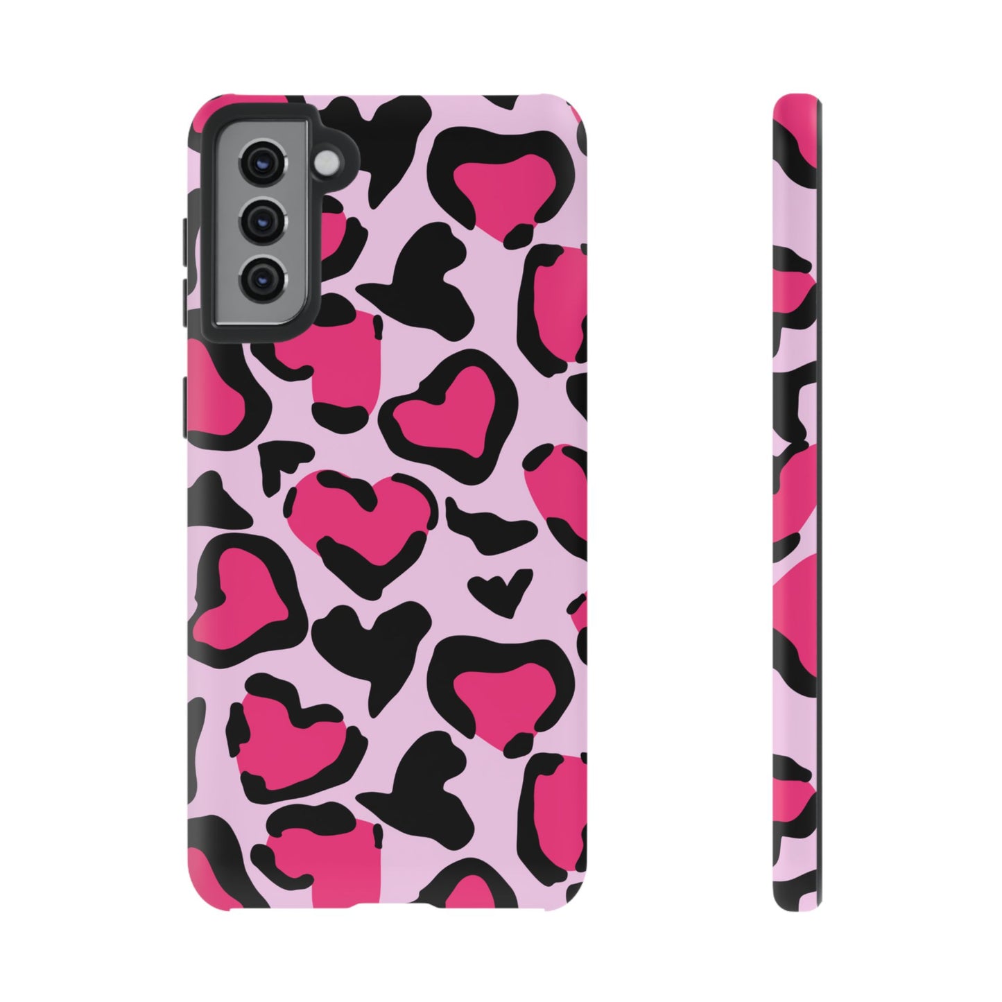 Wild Hearts Pink and Black Phone Case for iPhone and Samsung Galaxy - Season of Love Edition - KismetWonders