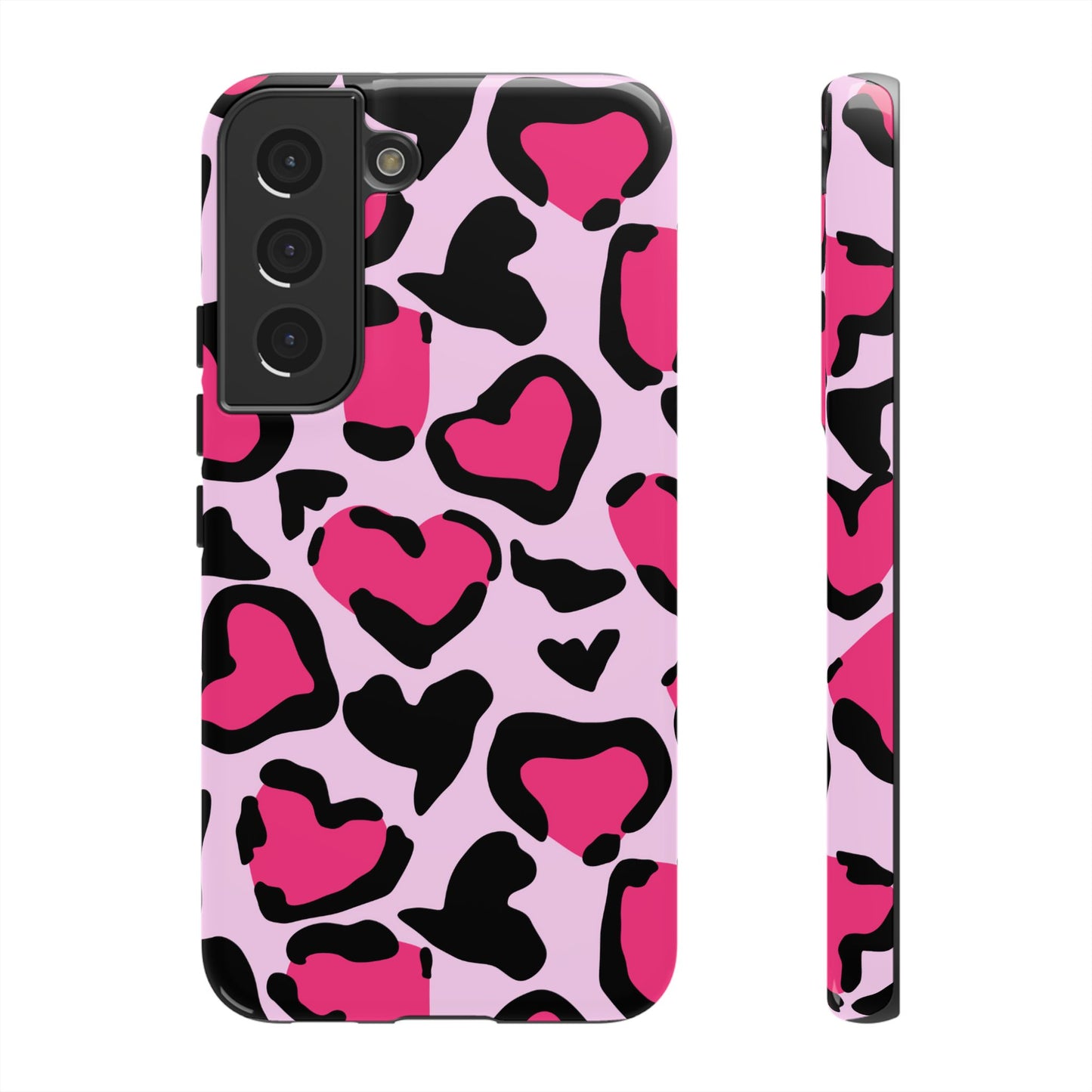 Wild Hearts Pink and Black Phone Case for iPhone and Samsung Galaxy - Season of Love Edition - KismetWonders