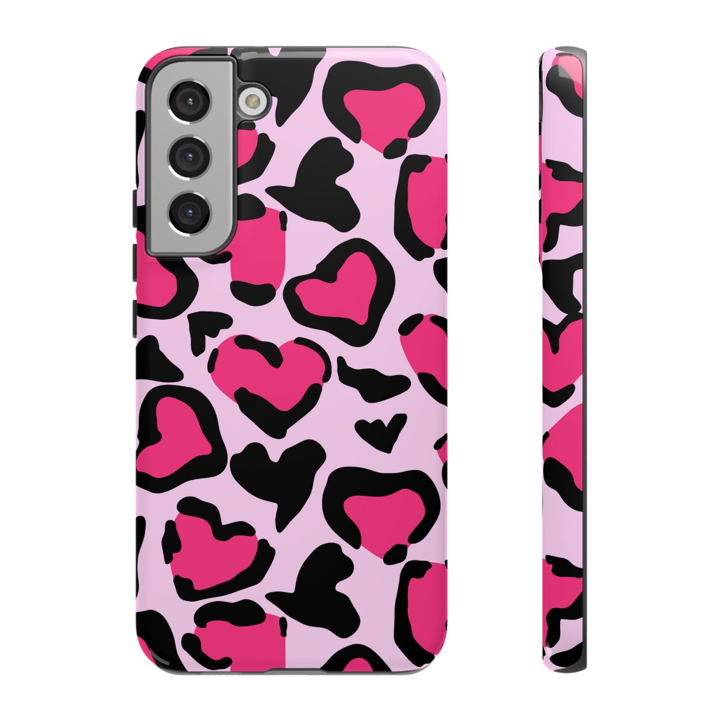 Wild Hearts Pink and Black Phone Case for iPhone and Samsung Galaxy - Season of Love Edition - KismetWonders