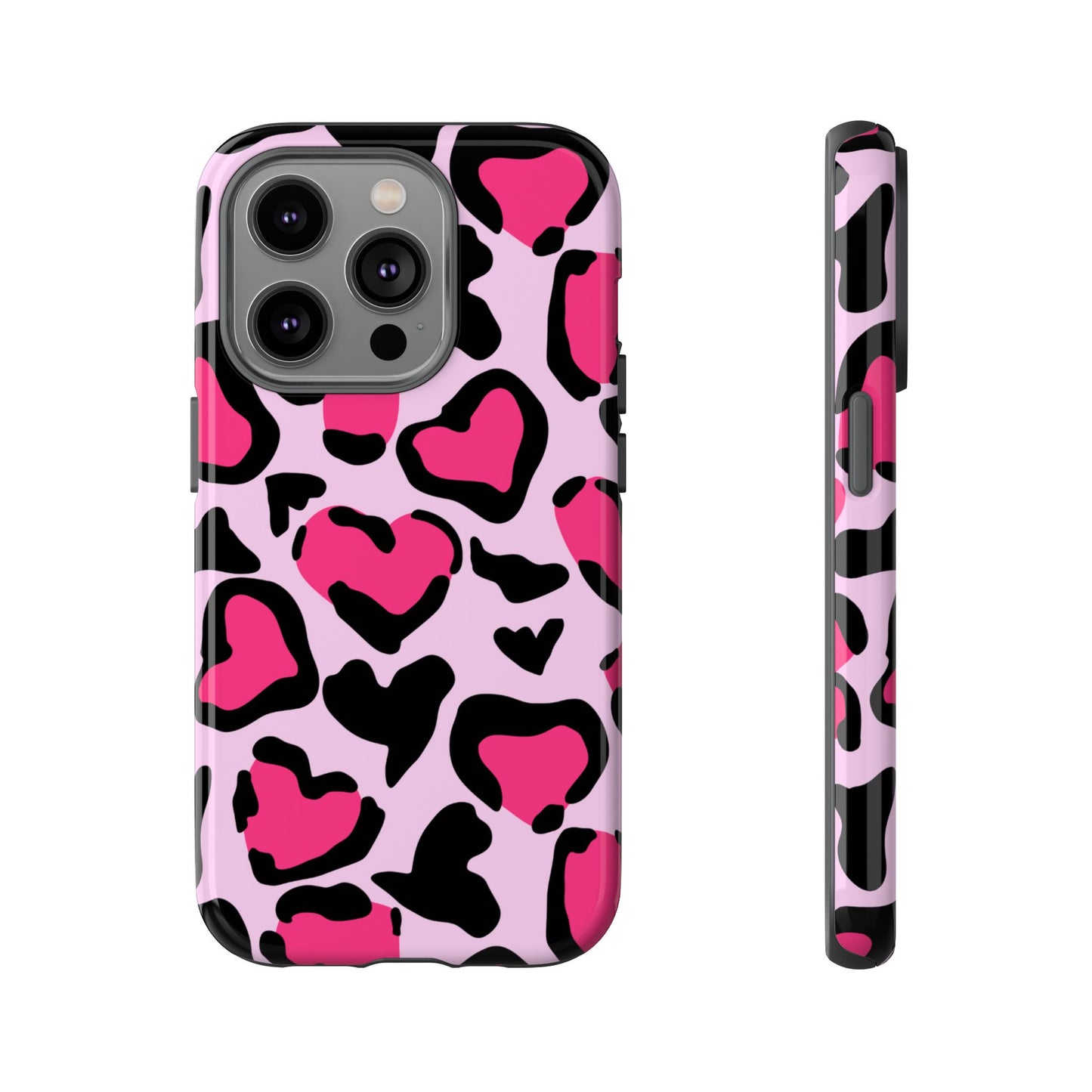 Wild Hearts Pink and Black Phone Case for iPhone and Samsung Galaxy - Season of Love Edition - KismetWonders