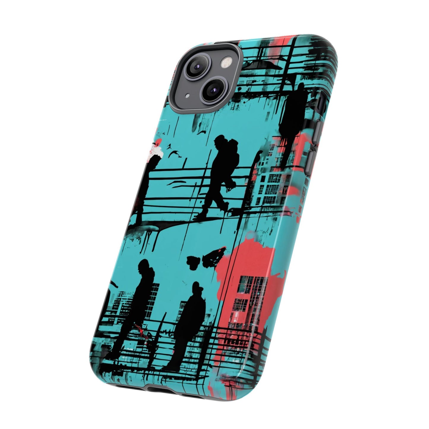 Graffiti Urban Phone Case - City Silhouettes Cool Cover for iPhone 15-11 and Samsung Galaxy 24-10