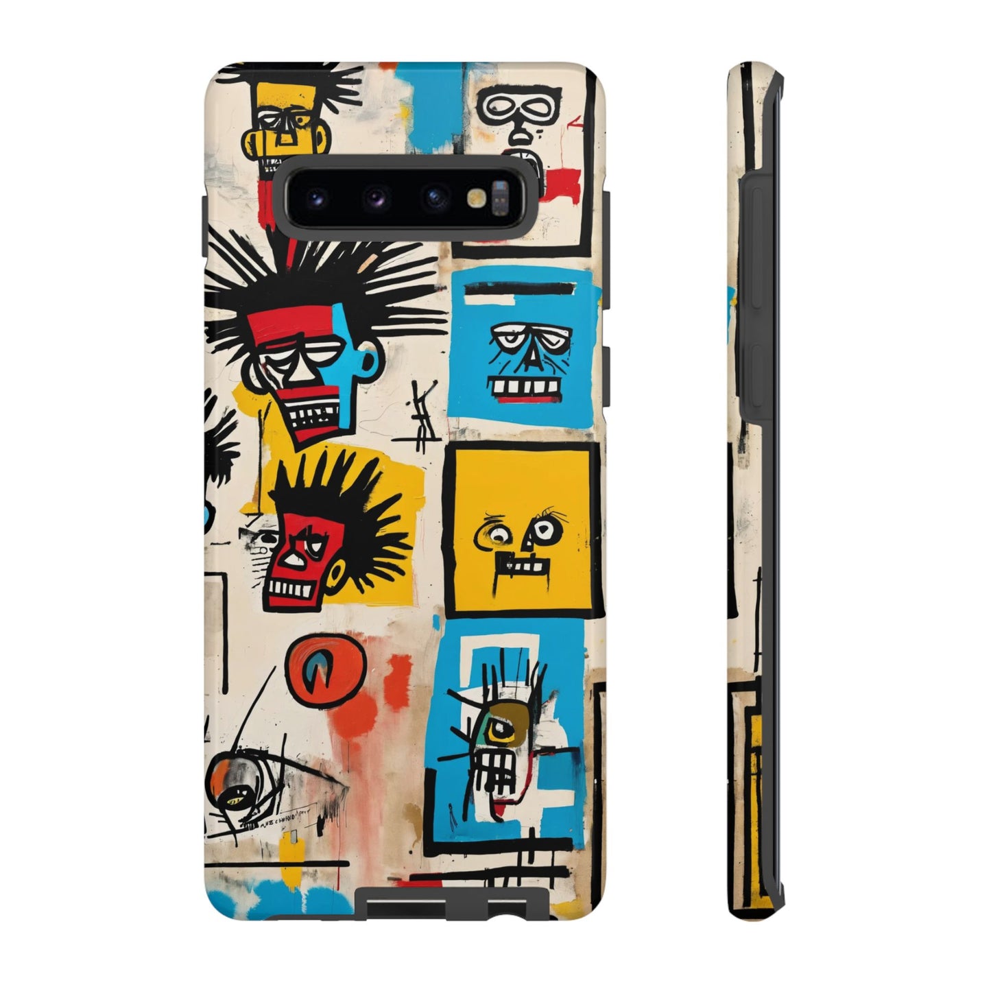 Unique Basquiat-Inspired Phone Case - Colorful Art Graffiti Cover for iPhone 15-11 & Samsung 24-10