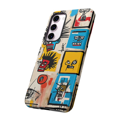 Unique Basquiat-Inspired Phone Case - Colorful Art Graffiti Cover for iPhone 15-11 & Samsung 24-10