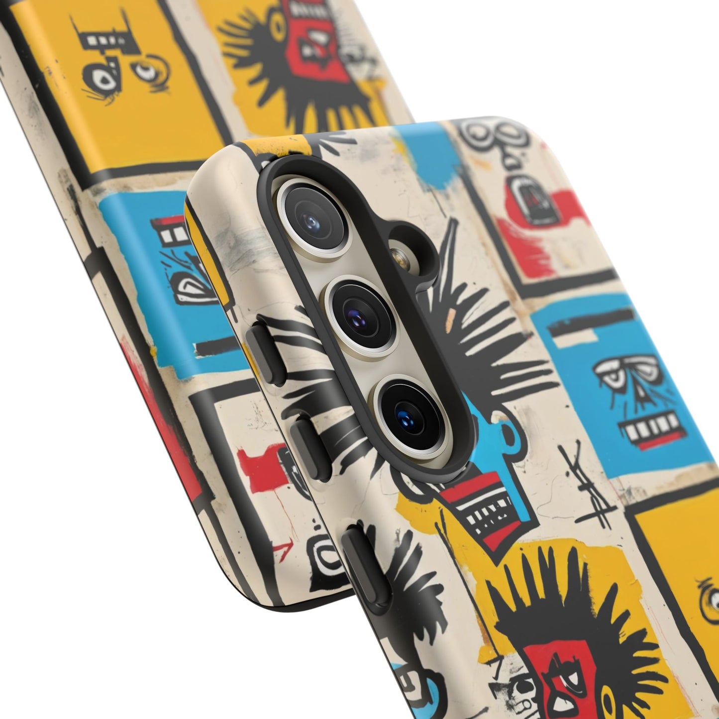 Unique Basquiat-Inspired Phone Case - Colorful Art Graffiti Cover for iPhone 15-11 & Samsung 24-10