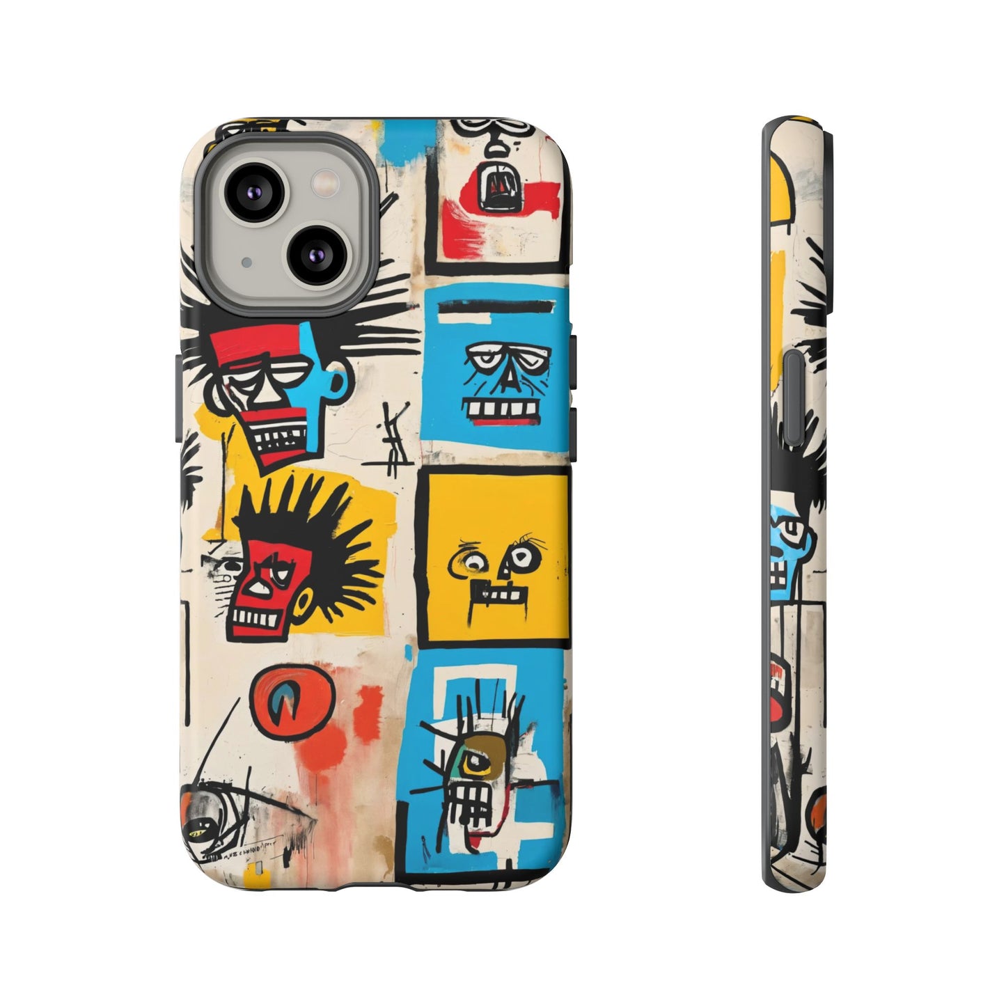 Unique Basquiat-Inspired Phone Case - Colorful Art Graffiti Cover for iPhone 15-11 & Samsung 24-10