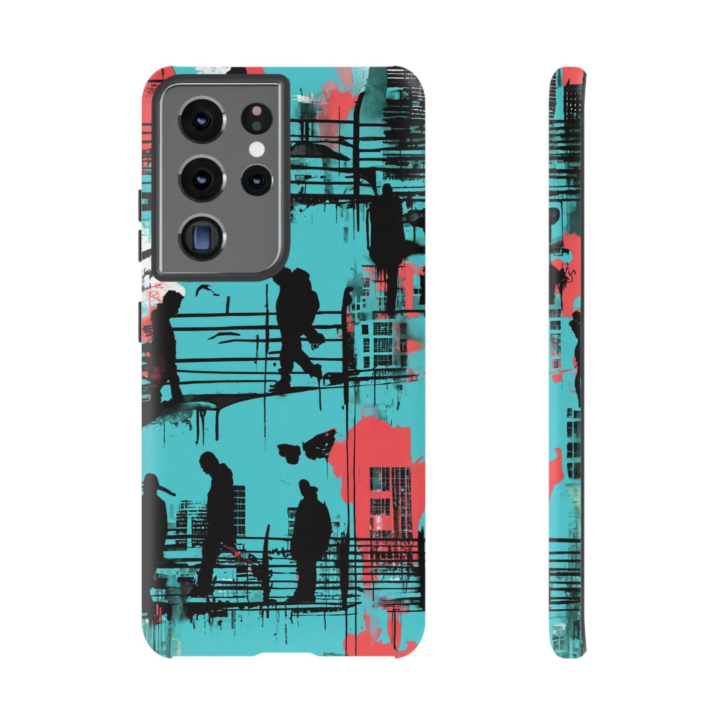 Graffiti Urban Phone Case - City Silhouettes Cool Cover for iPhone 15-11 and Samsung Galaxy 24-10