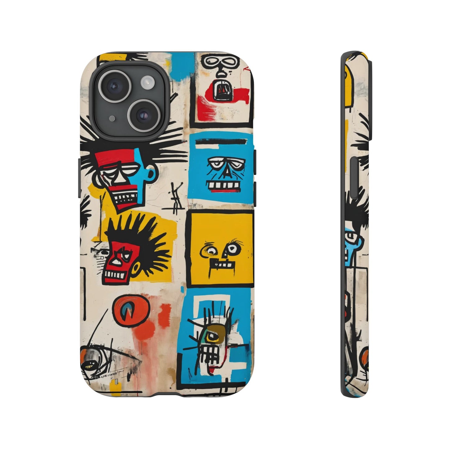 Unique Basquiat-Inspired Phone Case - Colorful Art Graffiti Cover for iPhone 15-11 & Samsung 24-10