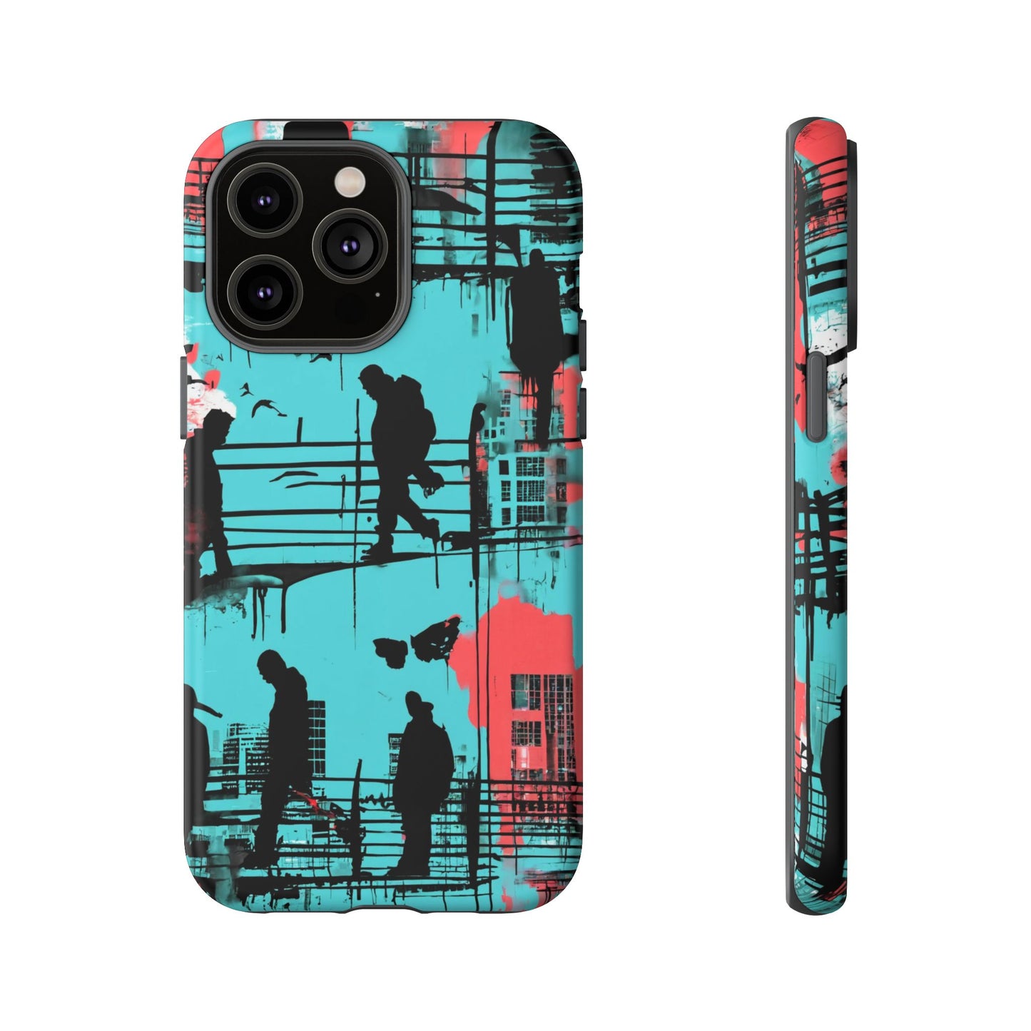 Graffiti Urban Phone Case - City Silhouettes Cool Cover for iPhone 15-11 and Samsung Galaxy 24-10