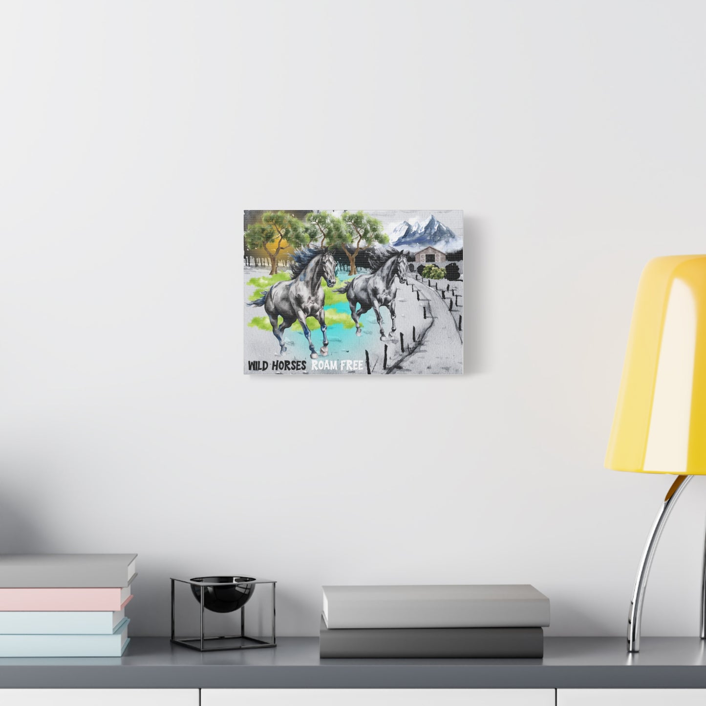 Wild Horses Roam Free Canvas Art - Rustic Nature Decor for Animal Lovers