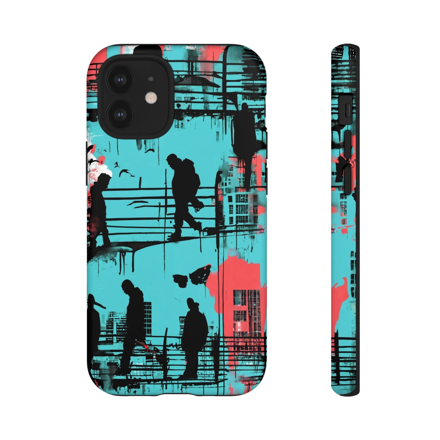 Graffiti Urban Phone Case - City Silhouettes Cool Cover for iPhone 15-11 and Samsung Galaxy 24-10