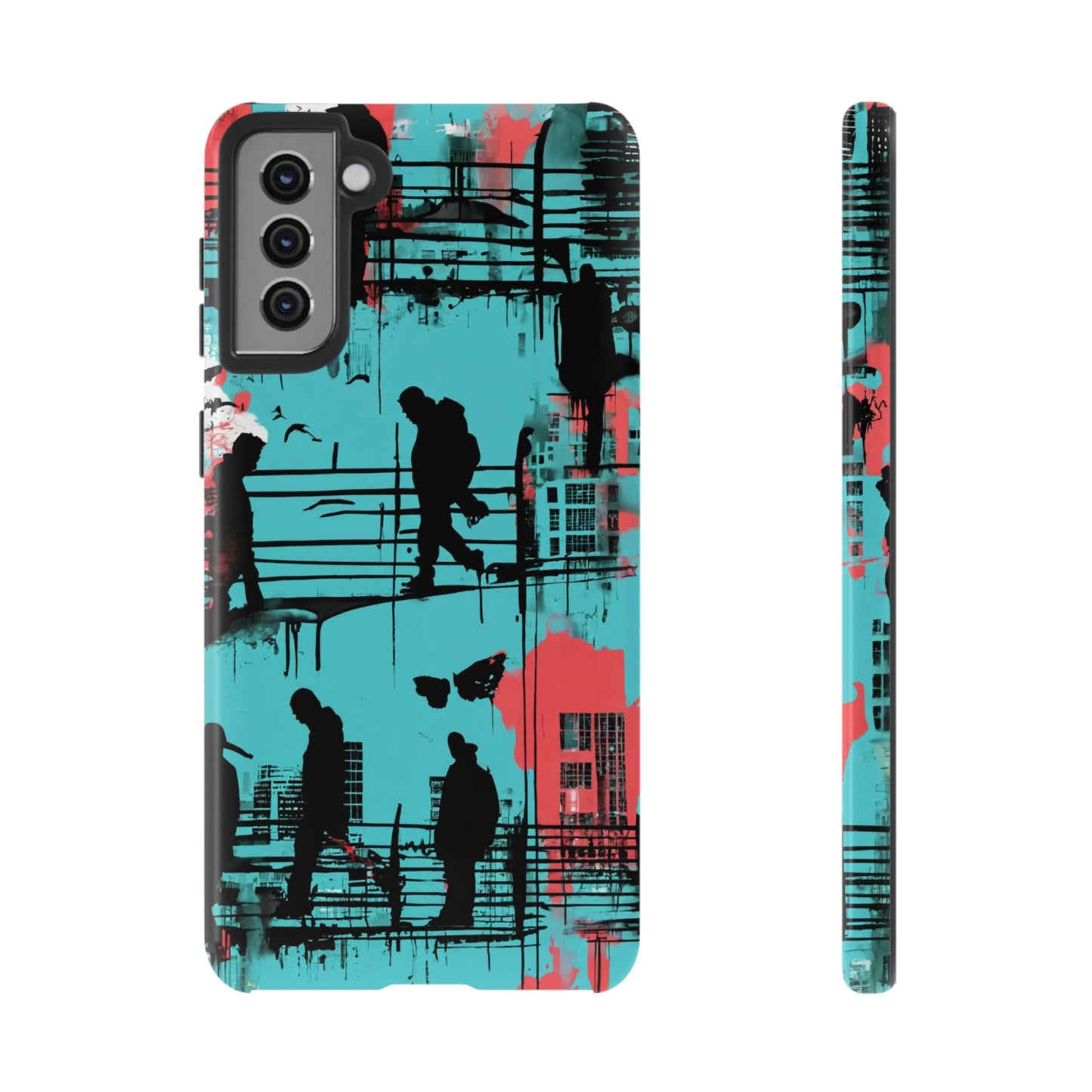 Graffiti Urban Phone Case - City Silhouettes Cool Cover for iPhone 15-11 and Samsung Galaxy 24-10