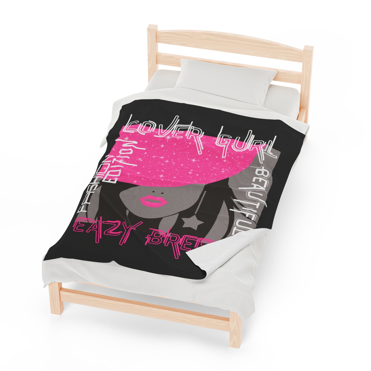 Own an Original: Black Cover Gurl Plush Blanket - Fashion Edition, Beautiful, Trendy Font, Perfect for Fashion-Forward Fashionistas