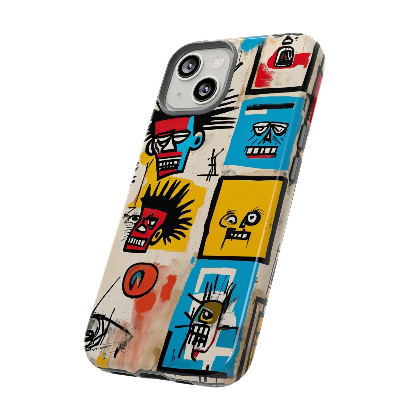 Unique Basquiat-Inspired Phone Case - Colorful Art Graffiti Cover for iPhone 15-11 & Samsung 24-10