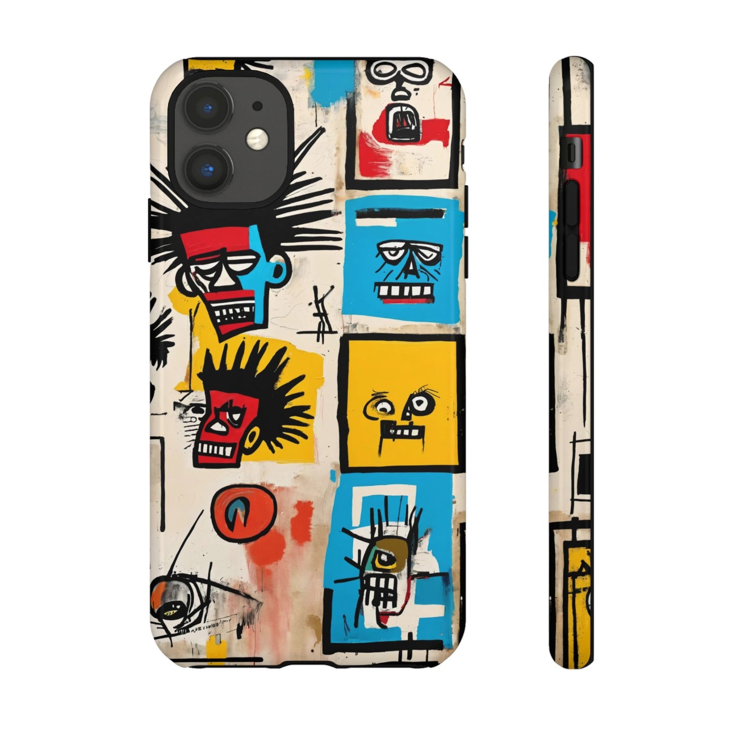 Unique Basquiat-Inspired Phone Case - Colorful Art Graffiti Cover for iPhone 15-11 & Samsung 24-10