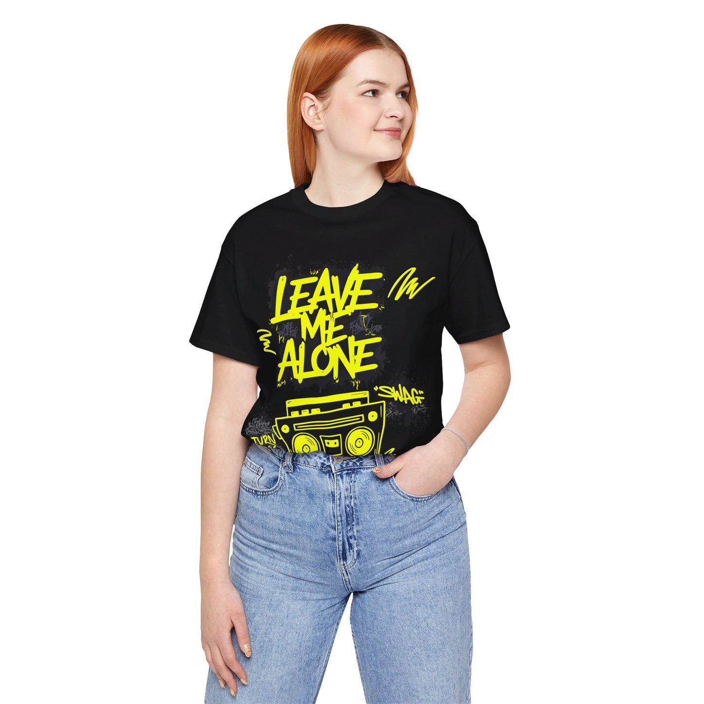 Vibrant Music Statement Tee - 'Leave Me Alone' & 'Turn Up My Music' - Unisex