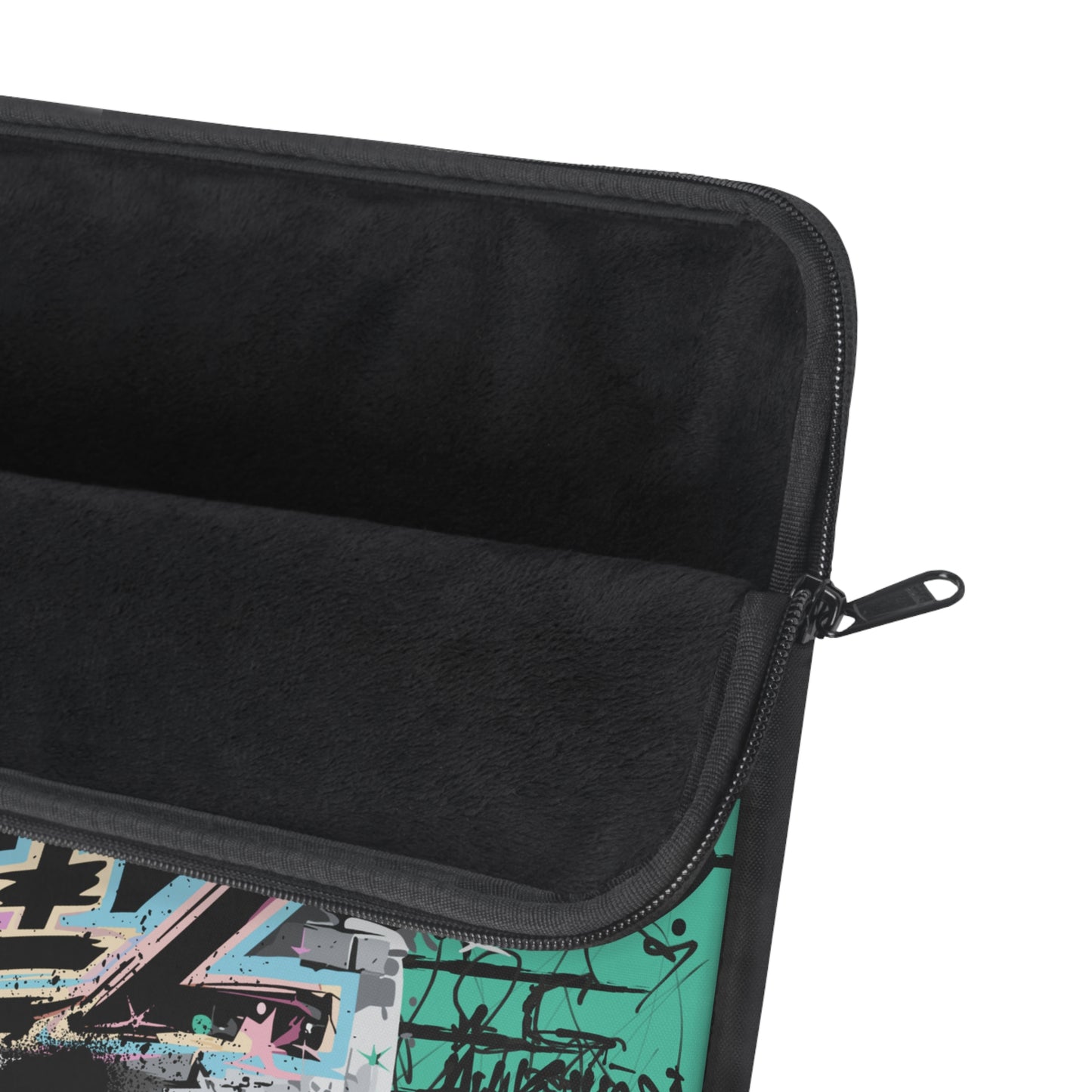 Graffiti Style Laptop Sleeve - Blue Break the Rulz Design for Ultimate Protection