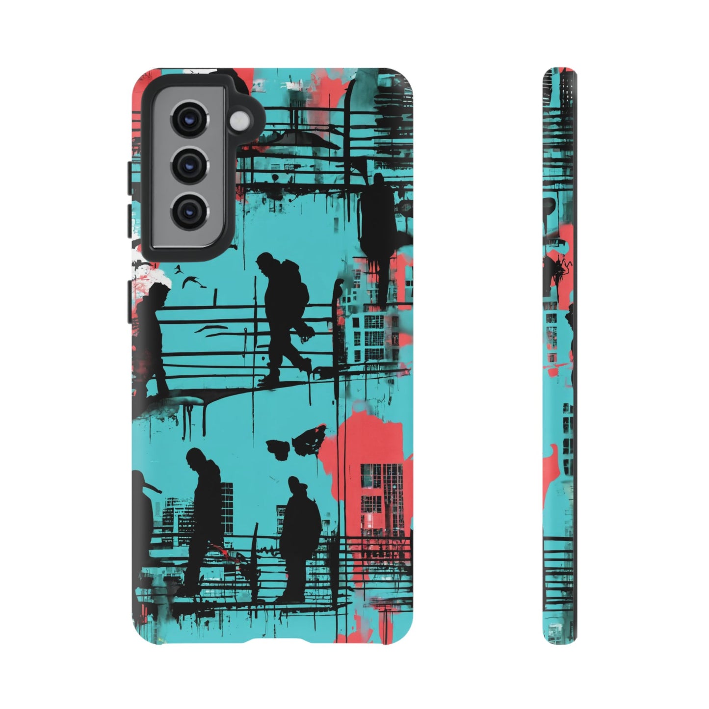 Graffiti Urban Phone Case - City Silhouettes Cool Cover for iPhone 15-11 and Samsung Galaxy 24-10