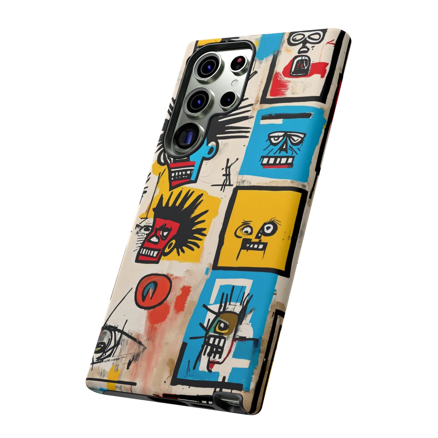 Unique Basquiat-Inspired Phone Case - Colorful Art Graffiti Cover for iPhone 15-11 & Samsung 24-10