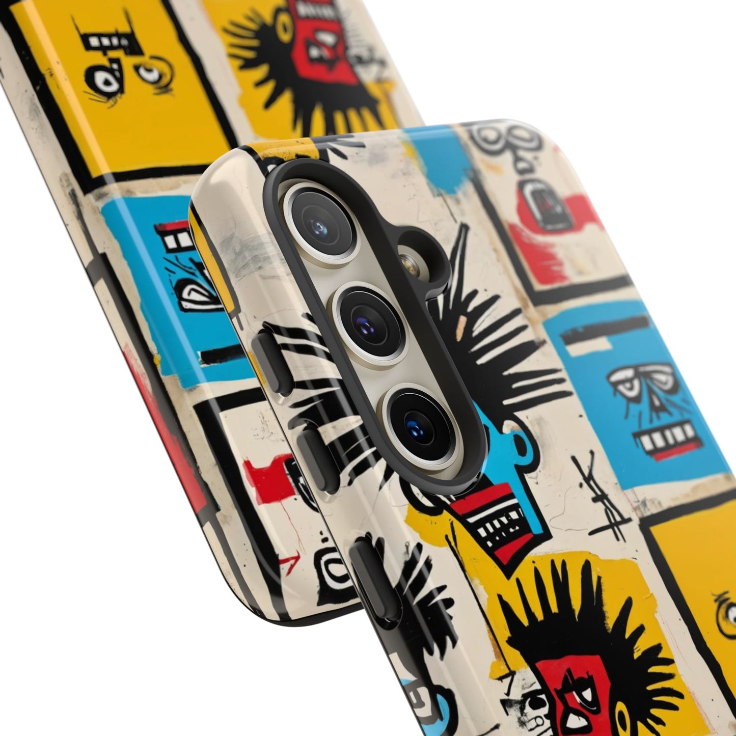 Unique Basquiat-Inspired Phone Case - Colorful Art Graffiti Cover for iPhone 15-11 & Samsung 24-10