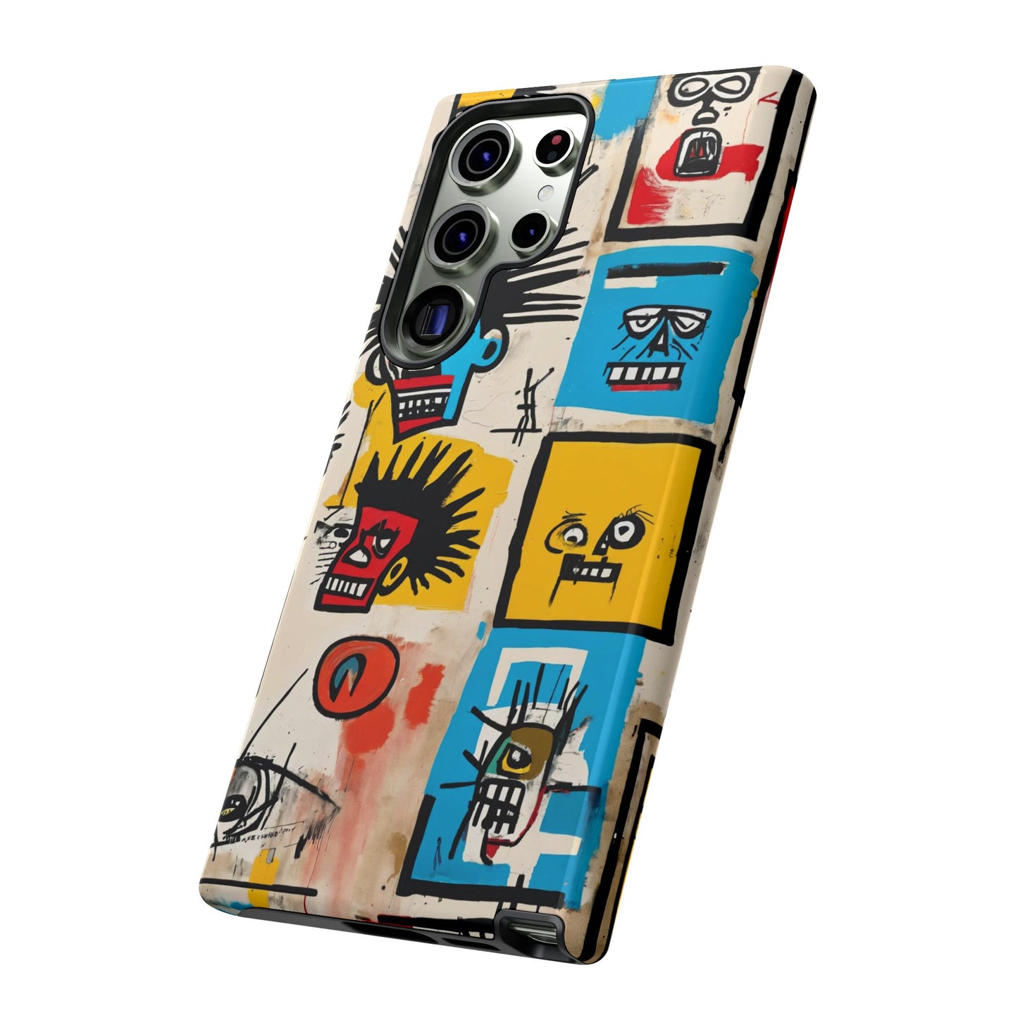 Unique Basquiat-Inspired Phone Case - Colorful Art Graffiti Cover for iPhone 15-11 & Samsung 24-10