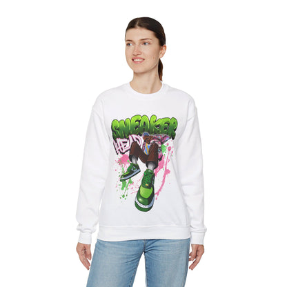 Sneaker Head Graffiti Style Sweatshirt - Bold Pink and Green Font - Street Style Fashion
