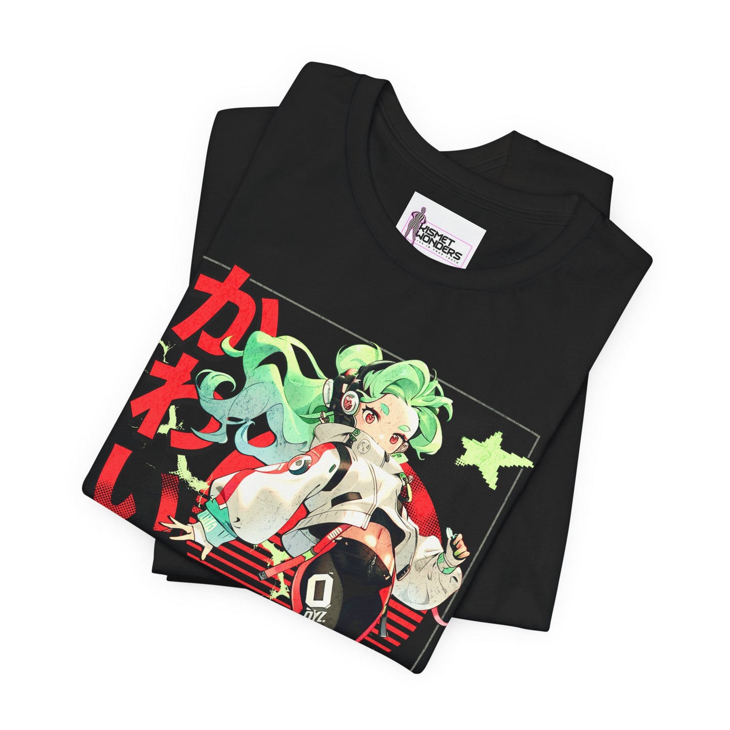 Embrace Your Kawaii Side Black Unisex T-Shirt | Anime Dreams Tee with Abstract Shapes