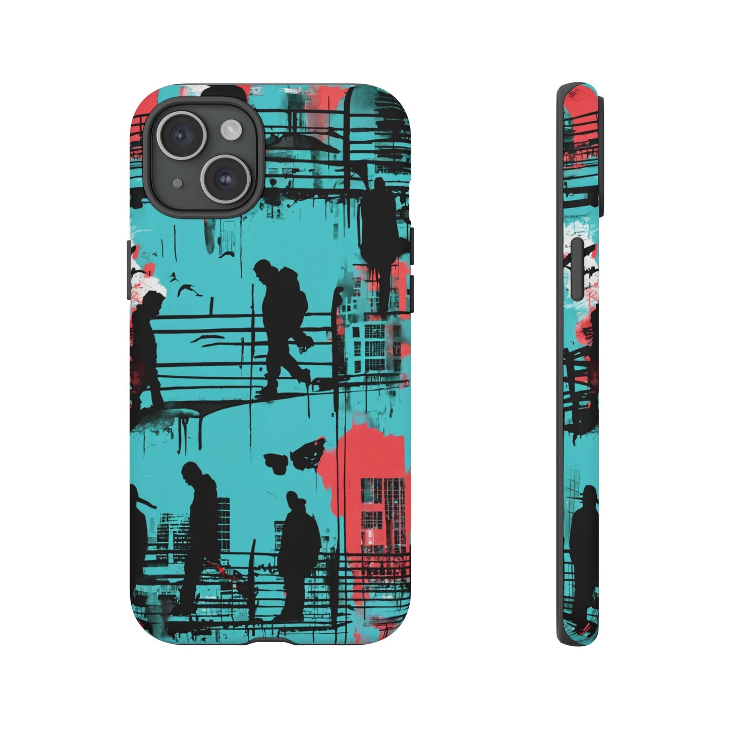 Graffiti Urban Phone Case - City Silhouettes Cool Cover for iPhone 15-11 and Samsung Galaxy 24-10