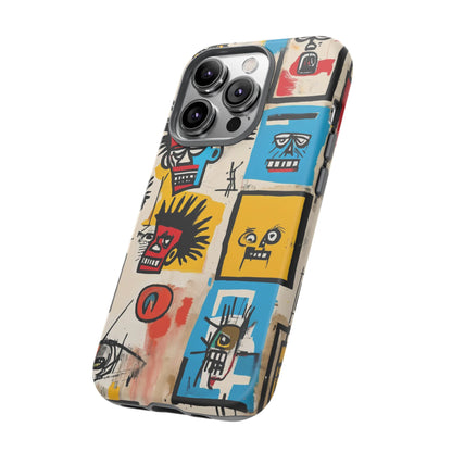 Unique Basquiat-Inspired Phone Case - Colorful Art Graffiti Cover for iPhone 15-11 & Samsung 24-10