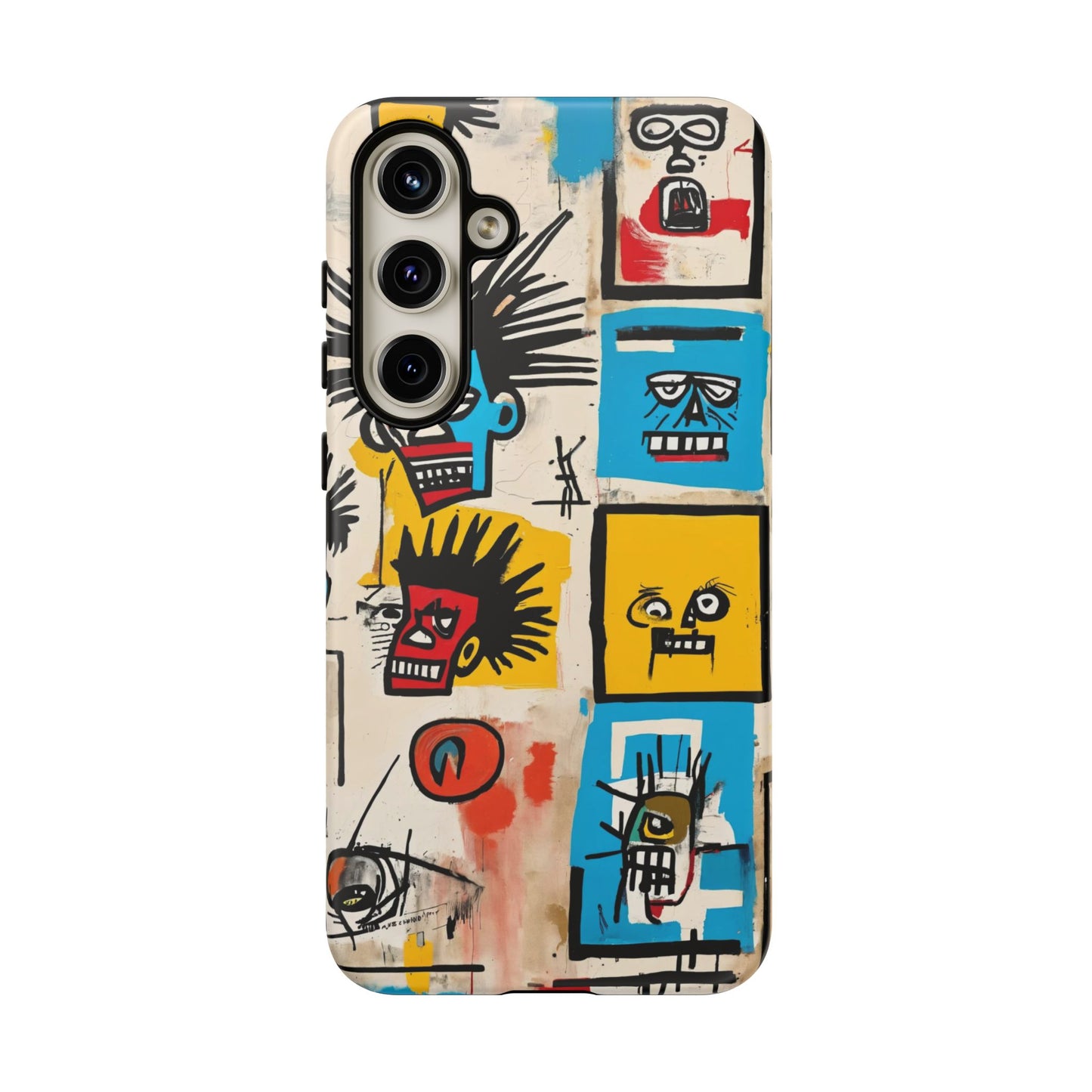 Unique Basquiat-Inspired Phone Case - Colorful Art Graffiti Cover for iPhone 15-11 & Samsung 24-10