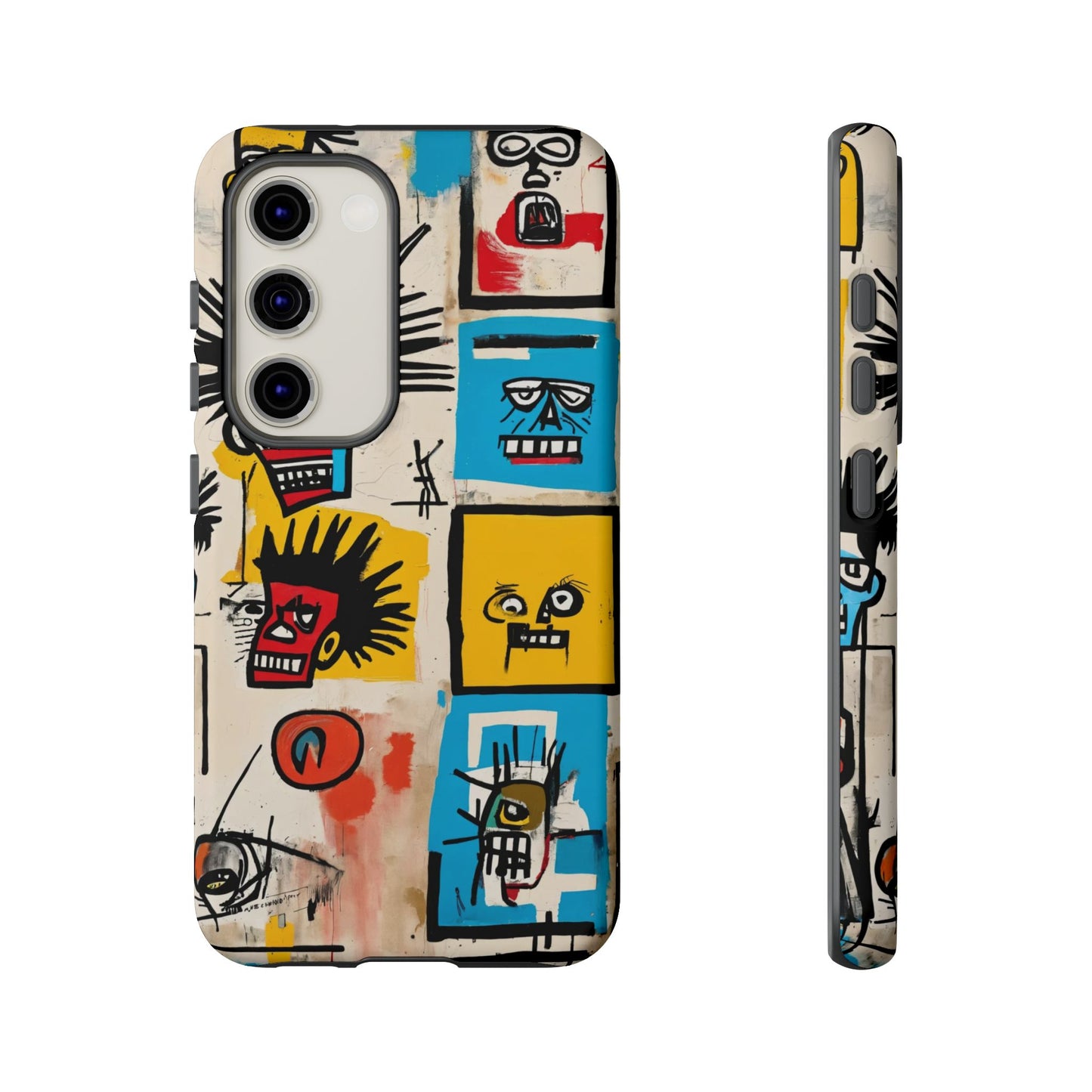 Unique Basquiat-Inspired Phone Case - Colorful Art Graffiti Cover for iPhone 15-11 & Samsung 24-10