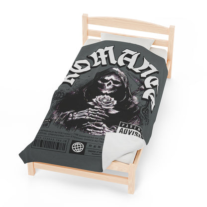 Romantic Dance of Death Blanket with Grey 'Romance' Design - Halloween Home Decor