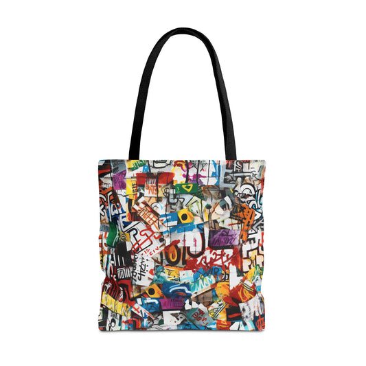 Graffiti Art Lover's Dream Tote Bag - Unique Multicolor Pattern, Street Style Statement