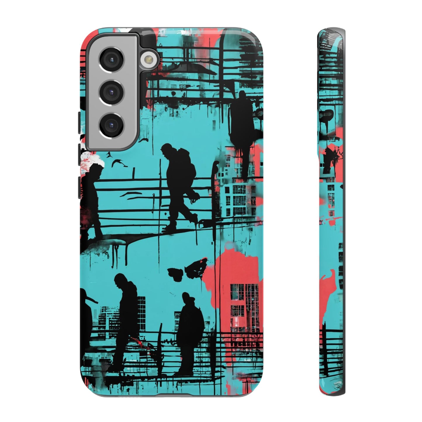 Graffiti Urban Phone Case - City Silhouettes Cool Cover for iPhone 15-11 and Samsung Galaxy 24-10