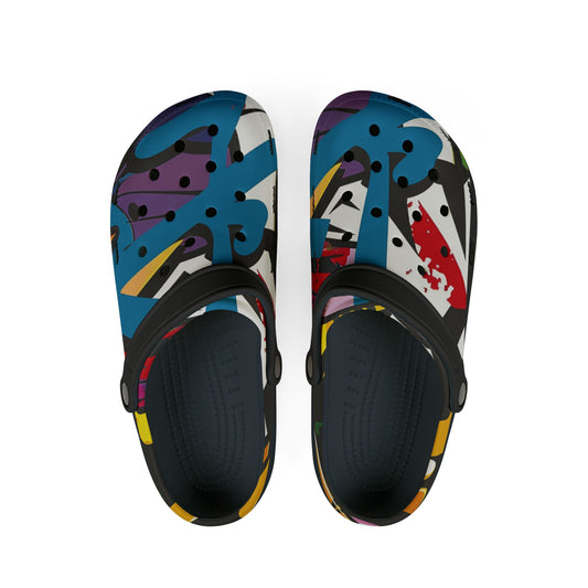 Comfort and Creativity Collide in These Graffiti-Inspired EVA Foam Rubber Shoes with a Vibrant Print - Fashion Forward Footwear